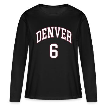 Denver 6 - T-shirt manches longues Premium bio Femme - noir - Devant - Julia (174cm)