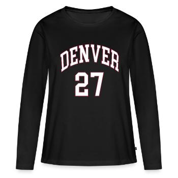 Denver 27 - T-shirt manches longues Premium bio Femme - noir - Devant - Julia (174cm)