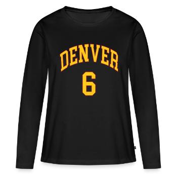 Denver 6 - T-shirt manches longues Premium bio Femme - noir - Devant - Julia (174cm)