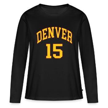Denver 15 - T-shirt manches longues Premium bio Femme - noir - Devant - Julia (174cm)