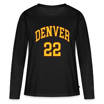 Denver 22 - T-shirt manches longues Premium bio Femme - noir - Devant - Julia (174cm)