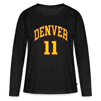 Denver 11 - T-shirt manches longues Premium bio Femme - noir - Devant - Julia (174cm)
