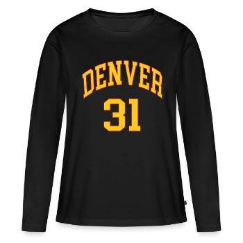 Denver 31 - T-shirt manches longues Premium bio Femme - noir - Devant - Julia (174cm)
