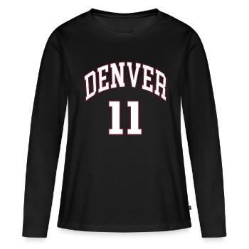 Denver 11 - T-shirt manches longues Premium bio Femme - noir - Devant - Julia (174cm)