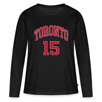 Toronto 15 - T-shirt manches longues Premium bio Femme - noir - Devant - Julia (174cm)