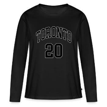 Toronto 20 - T-shirt manches longues Premium bio Femme - noir - Devant - Julia (174cm)