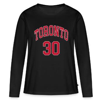 Toronto 30 - T-shirt manches longues Premium bio Femme - noir - Devant - Julia (174cm)