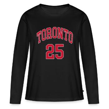 Toronto 25 - T-shirt manches longues Premium bio Femme - noir - Devant - Julia (174cm)