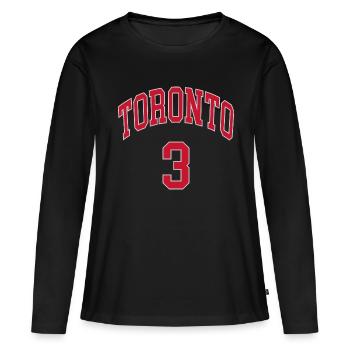 Toronto 3 - T-shirt manches longues Premium bio Femme - noir - Devant - Julia (174cm)
