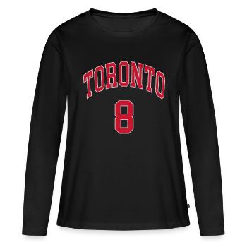 Toronto 8 - T-shirt manches longues Premium bio Femme - noir - Devant - Julia (174cm)