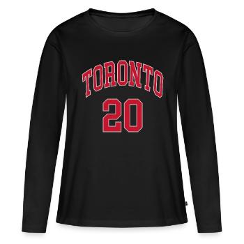Toronto 20 - T-shirt manches longues Premium bio Femme - noir - Devant - Julia (174cm)