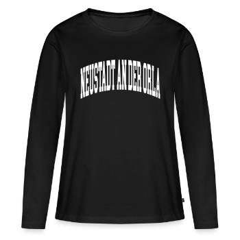 Neustadt an der Orla - T-shirt manches longues Premium bio Femme - noir - Devant - Julia (174cm)