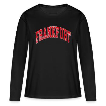 Francfort - T-shirt manches longues Premium bio Femme - noir - Devant - Julia (174cm)