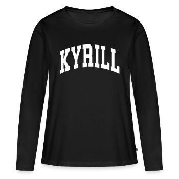 Cyril - T-shirt manches longues Premium bio Femme - noir - Devant - Julia (174cm)