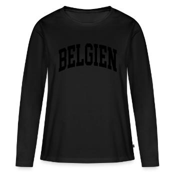 Belgique - T-shirt manches longues Premium bio Femme - noir - Devant - Julia (174cm)