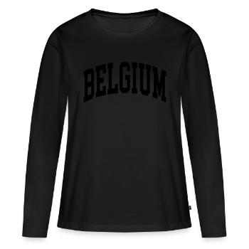 Belgique - T-shirt manches longues Premium bio Femme - noir - Devant - Julia (174cm)