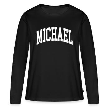 Michael - Frauen Premium Bio Langarmshirt - Schwarz - Vorne - Julia (174cm)
