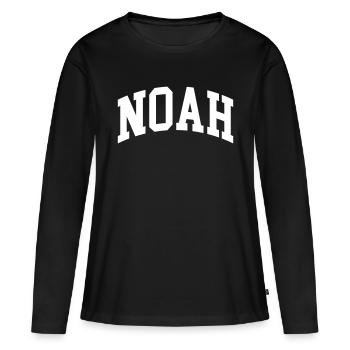 Noah - Frauen Premium Bio Langarmshirt - Schwarz - Vorne - Julia (174cm)