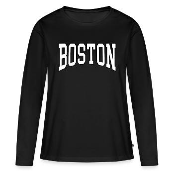 Boston - T-shirt manches longues Premium bio Femme - noir - Devant - Julia (174cm)