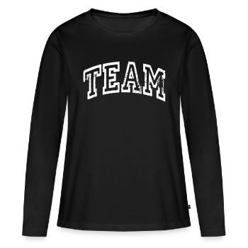 Équipe - T-shirt manches longues Premium bio Femme - noir - Devant - Julia (174cm)