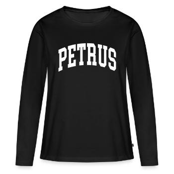Pierre - T-shirt manches longues Premium bio Femme - noir - Devant - Julia (174cm)