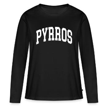 Pyrros - T-shirt manches longues Premium bio Femme - noir - Devant - Julia (174cm)