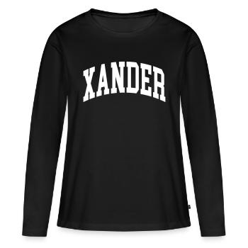 Alex - T-shirt manches longues Premium bio Femme - noir - Devant - Julia (174cm)