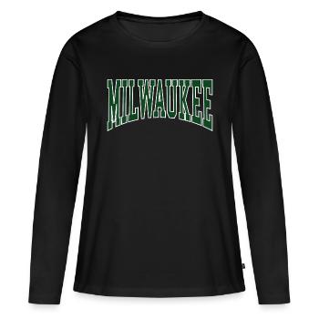 Milwaukee - T-shirt manches longues Premium bio Femme - noir - Devant - Julia (174cm)