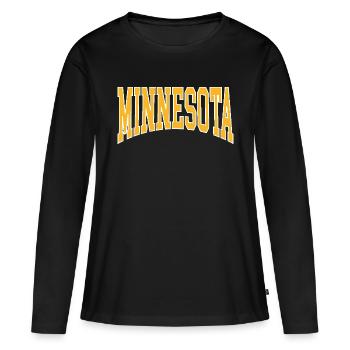 Minnesota - T-shirt manches longues Premium bio Femme - noir - Devant - Julia (174cm)