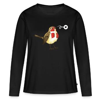 Rouge-gorge savoyard - T-shirt manches longues Premium bio Femme - noir - Devant - Julia (174cm)
