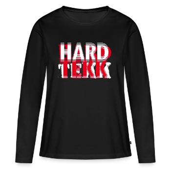 Hard Tekk - T-shirt manches longues Premium bio Femme - noir - Devant - Julia (174cm)