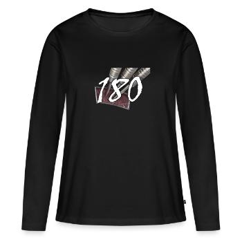 Darts World Cup 180 - Women's Premium Organic Long Sleeve Shirt - black - Front - Julia (174cm)
