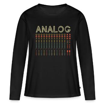 Synthétiseur modulaire rétro synthétiseur analogique synthétiseur - T-shirt manches longues Premium bio Femme - noir - Devant - Julia (174cm)