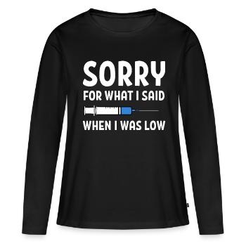 Diabetes Diabetic Insulin - Women's Premium Organic Long Sleeve Shirt - black - Front - Julia (174cm)