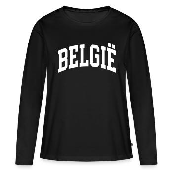 Belgique - T-shirt manches longues Premium bio Femme - noir - Devant - Julia (174cm)