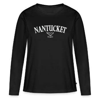 Nantucket whale - T-shirt manches longues Premium bio Femme - noir - Devant - Julia (174cm)
