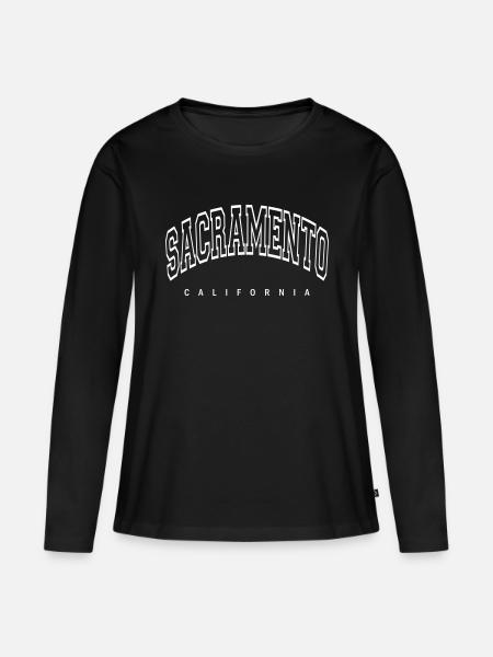 Sacramento - Frauen Premium Bio Langarmshirt - Schwarz