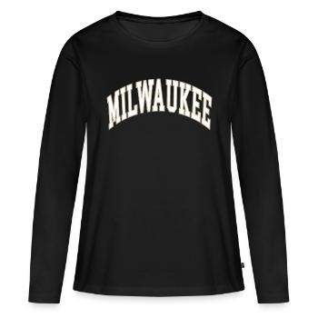 Milwaukee - T-shirt manches longues Premium bio Femme - noir - Devant - Julia (174cm)