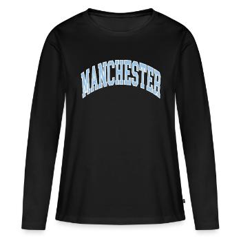Manchester - T-shirt manches longues Premium bio Femme - noir - Devant - Julia (174cm)