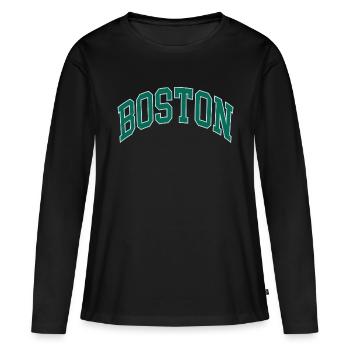 Boston - T-shirt manches longues Premium bio Femme - noir - Devant - Julia (174cm)
