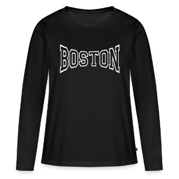 Boston - T-shirt manches longues Premium bio Femme - noir - Devant - Julia (174cm)
