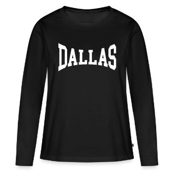 Dallas - Frauen Premium Bio Langarmshirt - Schwarz - Vorne - Julia (174cm)