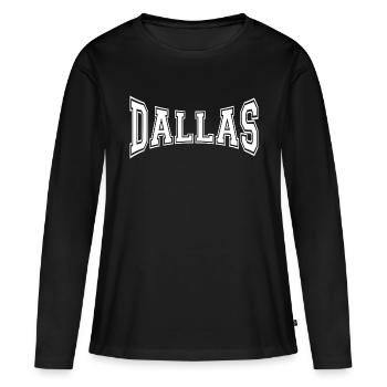 Dallas - Frauen Premium Bio Langarmshirt - Schwarz - Vorne - Julia (174cm)