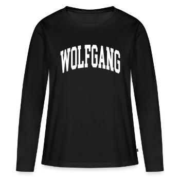 Wolfgang - T-shirt manches longues Premium bio Femme - noir - Devant - Julia (174cm)