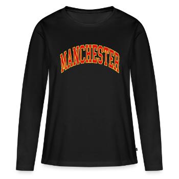 Manchester - T-shirt manches longues Premium bio Femme - noir - Devant - Julia (174cm)