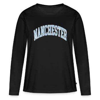 Manchester - T-shirt manches longues Premium bio Femme - noir - Devant - Julia (174cm)
