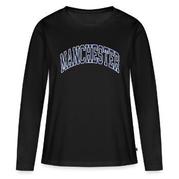 Manchester - T-shirt manches longues Premium bio Femme - noir - Devant - Julia (174cm)