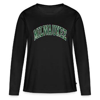 Milwaukee - T-shirt manches longues Premium bio Femme - noir - Devant - Julia (174cm)