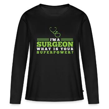 IM A SURGEON - Women's Premium Organic Long Sleeve Shirt - black - Front - Julia (174cm)