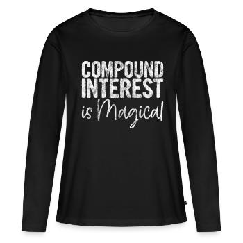 Compound Interest Is Magical - Frauen Premium Bio Langarmshirt - Schwarz - Vorne - Julia (174cm)